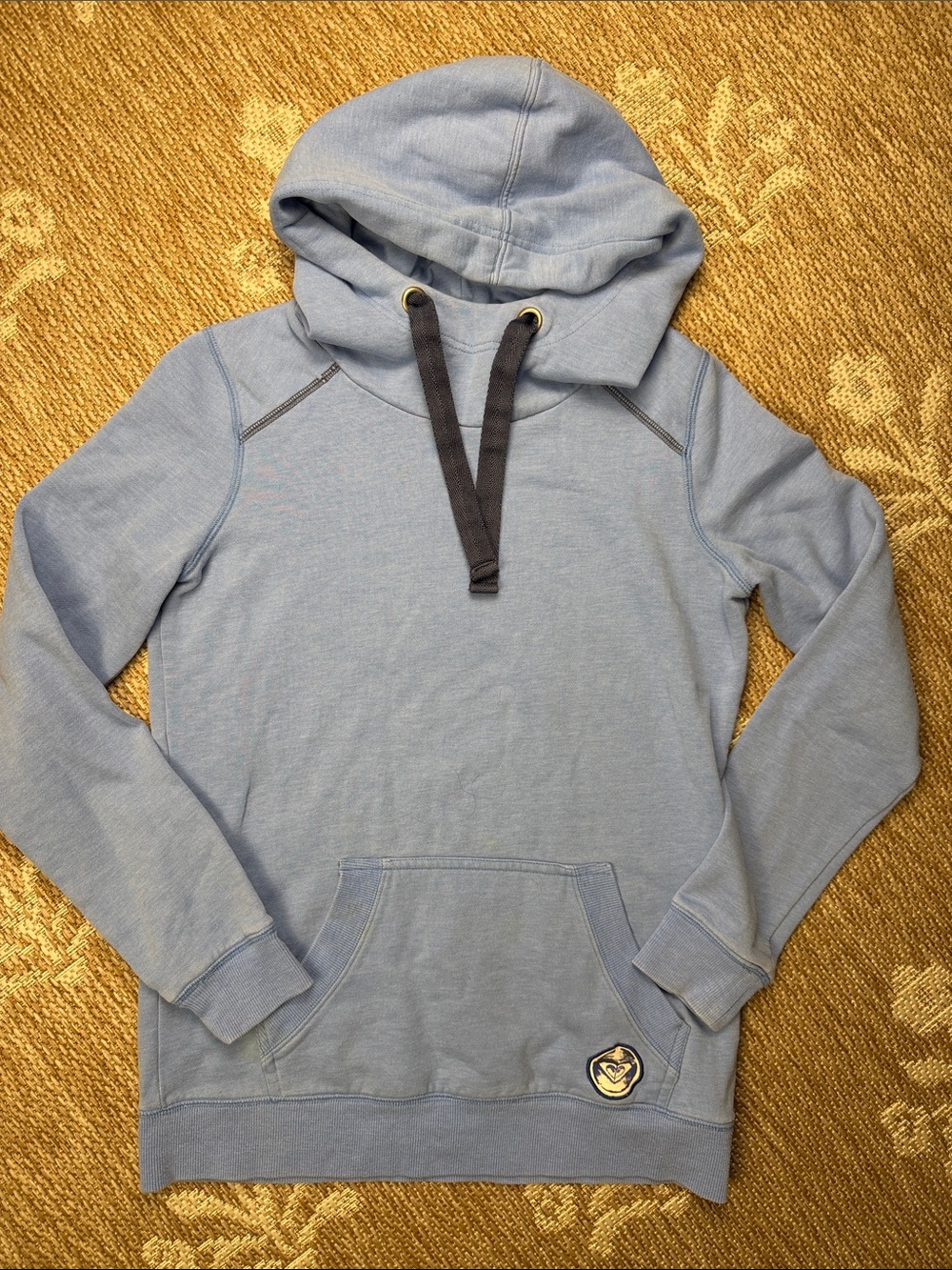 Roxy Light Blue Hoodie with Dark Drawcord